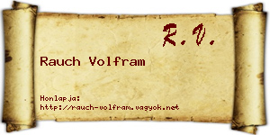 Rauch Volfram névjegykártya